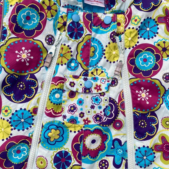 Hanna Andersson Floral Quilted One-Piece Snowsuit Double Zip Funky-18-24 mos - Picture 2 of 16